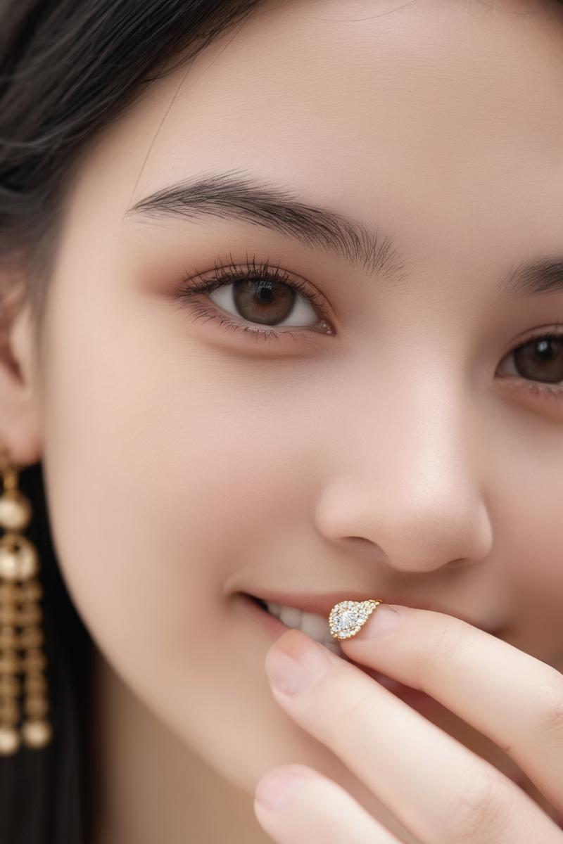 01815-4013480119-1girl, solo, jewelry, earrings, black hair, long hair, realistic, brown eyes, looking at viewer, lips, smile, portrait, mole,_be.png